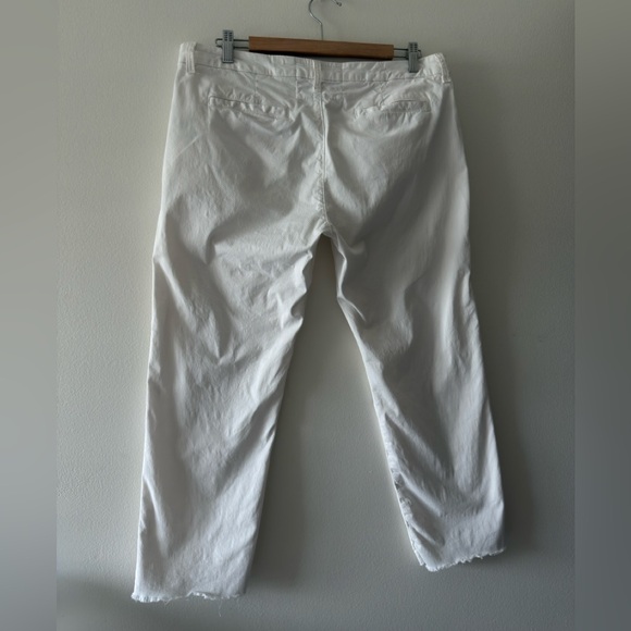 FRANK & EILEEN Wicklow Italian Chino Cotton White Pants Twill Minimalist Size 12 - Picture 4 of 14